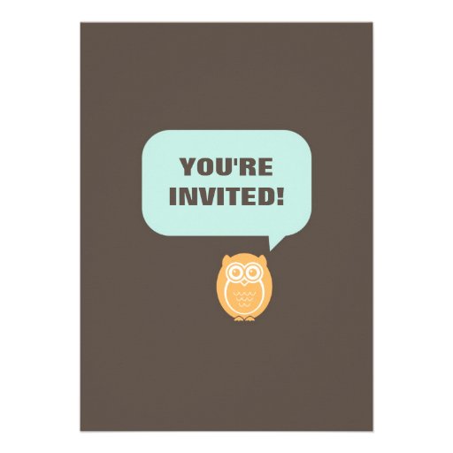 Cute Owl Cartoon Birthday Invitation for Kids