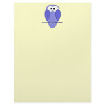 Cute Owl Cartoon. Blue. letterhead