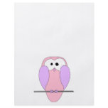 Cute Owl Cartoon. Pink flyers