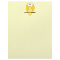Cute Owl Cartoon. Yellow. Customized Letterhead