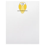 Cute Owl Cartoon. Yellow. letterhead