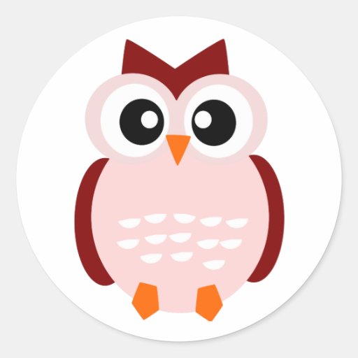 Cute Owl Classic Round Sticker Zazzle