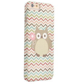 Cute Owl Colorful Modern Chevron Pattern Barely There iPhone 6 Plus Case