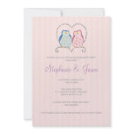Cute Owl Couple Engagement Party Invitation
