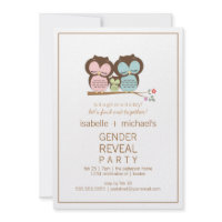 Cute Owl Couple Gender Reveal Party Invitation