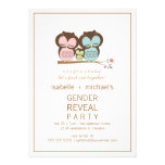 Cute Owl Couple Gender Reveal Party Invitation