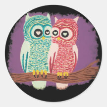 Cute Owl Couple Stickers