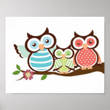 Cute Owl Family Posters