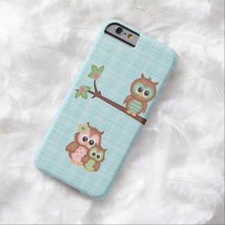 Cute Owl Family With Flower iPhone 6 Case