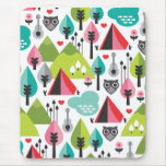 Cute owl fishing trip kids mousepad mousepads