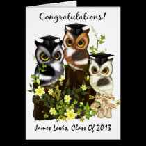Cute Owl Graduation To Customize With Class Names cards