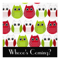 Cute Owl Invitation invitations