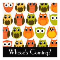 Cute Owl Invitation invitations
