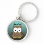 Cute Owl Keychain With Custom Text