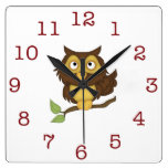 Cute Owl Kid's wall-clock/Square