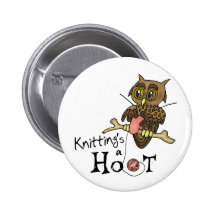 Cute Owl Knitting Button