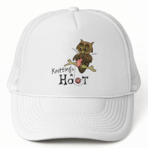 Cute Owl Knitting Trucker Hat