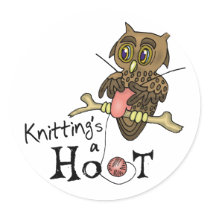 Cute Owl Knitting Stickers