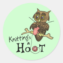 Cute Owl Knitting Stickers