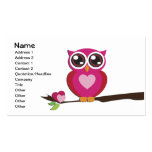 Cute Owl Love Hearts Business Card Templates