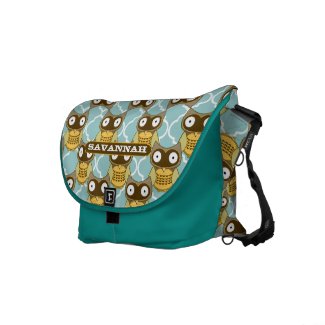 Cute Owl Morrish Trellis Pattern You Choose Colors rickshawmessengerbag