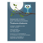 Cute Owl on Branch Baby Boy Shower Custom Invitations