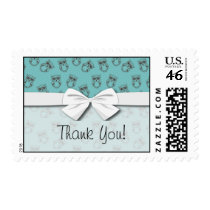 cute owl outlines on blue stamps