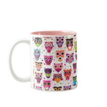 Cute owl pattern mug