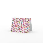 Cute owl pattern note card