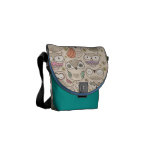 Cute owl pattern to messenger bag