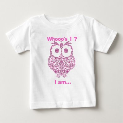 CUTE OWL PINK GIRLS  First Birthday GIFT T-shirt