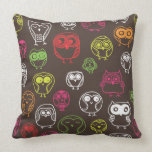Cute owl retro pattern bird design pillows