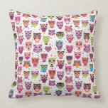 Cute owl retro pattern birds design pillows