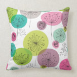 Cute owl retro pattern flower design throw pillows