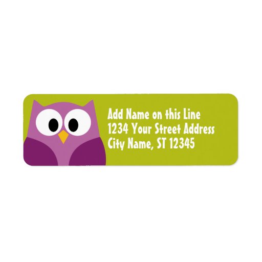 Cute Owl Return Address Labels Zazzle
