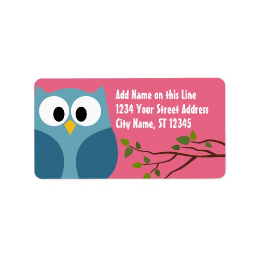 Cute Owl Return Address Labels Zazzle
