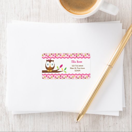 Cute Owl Return Address Labels Zazzle