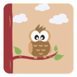 Cute Owl Square Sticker