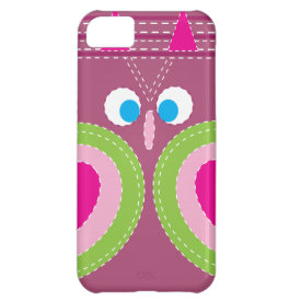Cute Owl Stitched Look Whimsical Bird iPhone 5C Cases