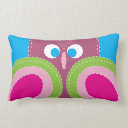 Cute Owl Stitched Look Whimsical Bird Pillows
