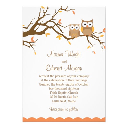 Cute Owl Wedding Invitation