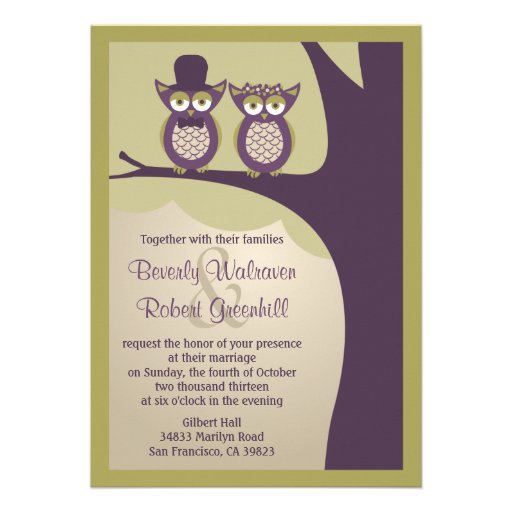 Cute Owl Wedding Invitations