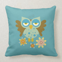 Cute owl with flowers pillows