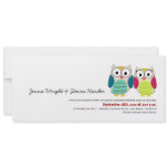 Cute Owls, 4x9 Wedding Invitation