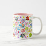 Cute Owls and Flowers pattern Coffee Mugs