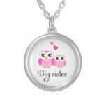 Cute owls big sister little sister cartoon custom jewelry