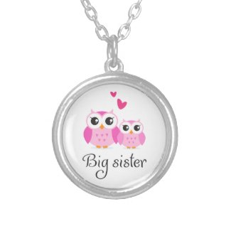 Cute owls big sister little sister cartoon custom jewelry