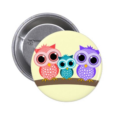 cute owls buttons