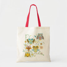 Cute owls crew tote bags