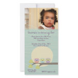 Cute Owls Girls Birthday Party Premium Invite Custom Photo Card